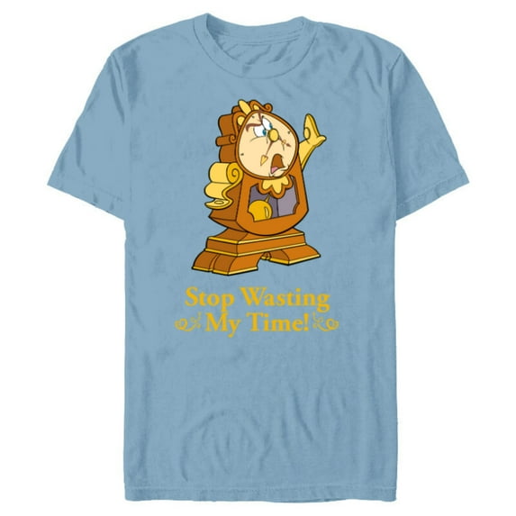 Disney Beauty and the Beast Cogsworth Stop Wasting My Time - Short Sleeve Blended T-Shirt for Adults - Customized-Celadon Snow Heather