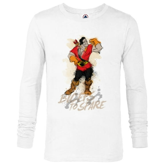 Disney Beauty and the Beast Gaston Biceps to Spare T-Shirt - Long Sleeve T-Shirt for Men - Customized-White
