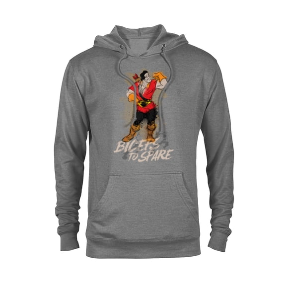 Disney Beauty and the Beast Gaston Biceps to Spare T-Shirt - Pullover Hoodie for Adults - Customized-Graphite Heather