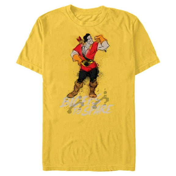 Disney Beauty and the Beast Gaston Biceps to Spare T-Shirt- Short Sleeve Blended T-Shirt for Adults - Customized-Putty Snow Heather