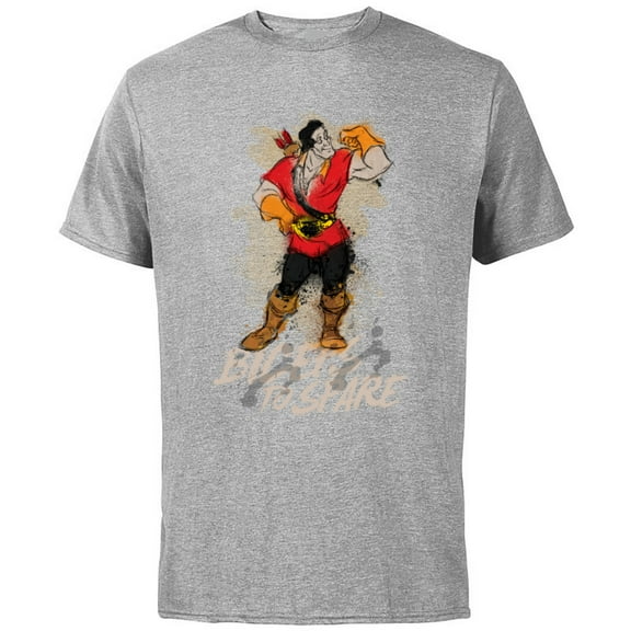 Disney Beauty and the Beast Gaston Biceps to Spare T-Shirt - Short Sleeve Cotton T-Shirt for Adults - Customized-Athletic Heather