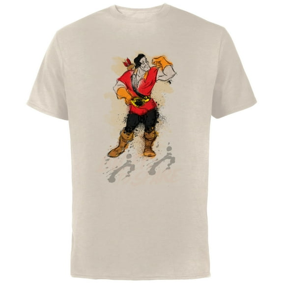 Disney Beauty and the Beast Gaston Biceps to Spare T-Shirt - Short Sleeve Cotton T-Shirt for Adults - Customized-Natural