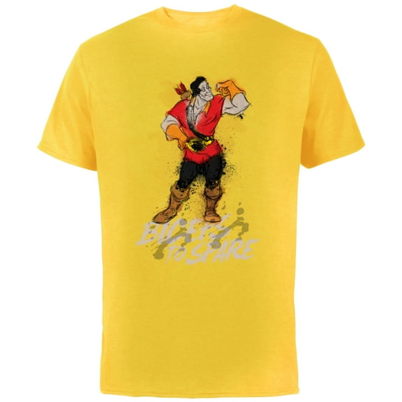 Disney Beauty and the Beast Gaston Biceps to Spare T-Shirt - Short Sleeve Cotton T-Shirt for Adults - Customized-Yellow