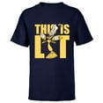 thumbnail image 1 of Disney Beauty and the Beast Lumiere This is Lit - Short Sleeve T-Shirt for Kids - Customized-Navy, 1 of 5