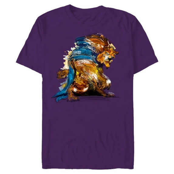 Disney Beauty and the Beast Men's T-Shirt- Short Sleeve Blended T-Shirt for Adults - Customized-Berry Snow Heather