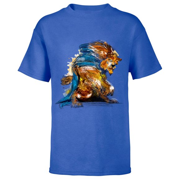 Disney Beauty and the Beast Men's T-Shirt - Short Sleeve T-Shirt for Kids - Customized-Royal