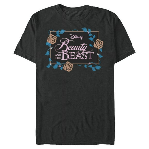 Disney Beauty and the Beast Modern Florals - Short Sleeve Blended T-Shirt for Adults - Customized-Dark Heather