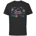 thumbnail image 1 of Disney Beauty and the Beast Modern Florals - Short Sleeve Cotton T-Shirt for Adults - Customized-Black, 1 of 5