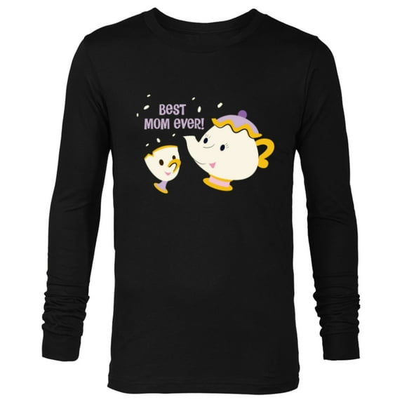 Disney Beauty and the Beast Mrs Potts and Chip Best Mom Ever - Long Sleeve T-Shirt for Men - Customized-Black