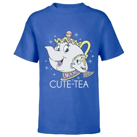 Disney Beauty and the Beast Mrs. Potts and Chip Mother's Day T-Shirt - Short Sleeve T-Shirt for Kids - Customized-Royal