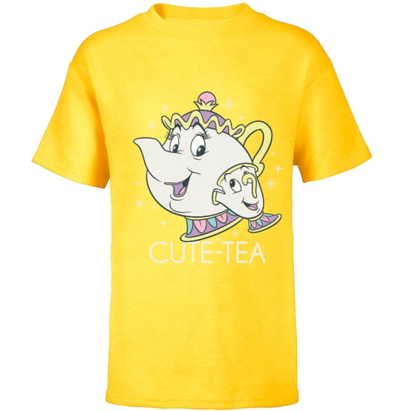 Disney Beauty and the Beast Mrs. Potts and Chip Mother's Day T-Shirt - Short Sleeve T-Shirt for Kids - Customized-Yellow