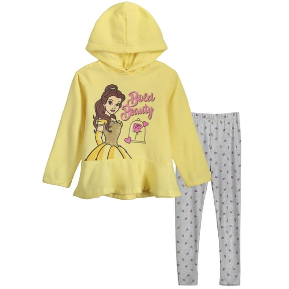 Disney Beauty and the Beast Princess Belle Little Girls Pullover Hooded Legging Set 7-8
