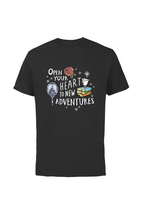 Disney Beauty and the Beast Quote - Short Sleeve Cotton T-Shirt for Adults - Customized-Black
