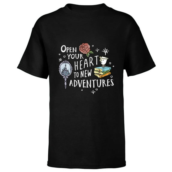 Disney Beauty and the Beast Quote - Short Sleeve T-Shirt for Kids – Customized-Black