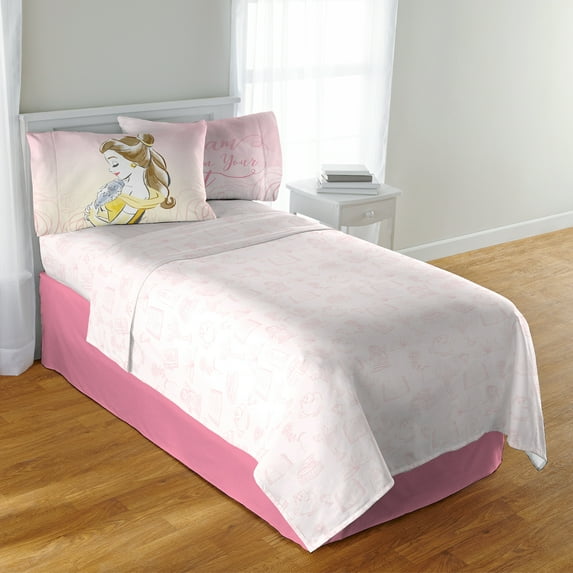 Disney Beauty and the Beast Watercolor Dreams Kids Bedding Sheet Set