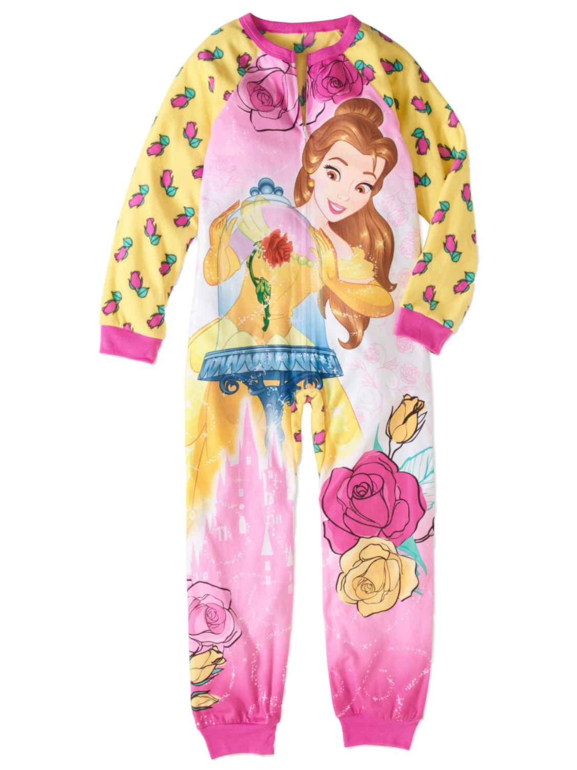 Disney Beauty the Beast Girls Belle Blanket Sleeper Union Suit Pajamas M