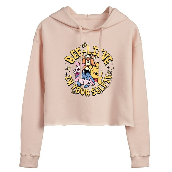 Disney - Bee Lieve In Your Selfie - Juniors Cropped Pullover Hoodie