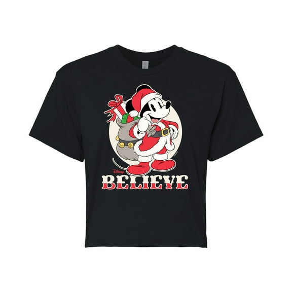 Disney - Believe - Juniors Cropped Cotton Blend T-Shirt