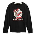 thumbnail image 1 of Disney - Believe Santa Mickey Christmas - Toddler & Youth Long Sleeve Graphic T-Shirt, 1 of 5