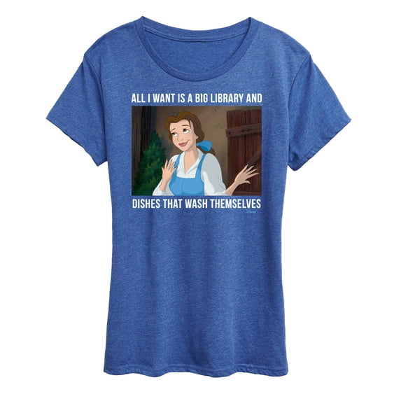 Disney - Belle All Want Library Women's Short Sleeve Graphic T-Shirt