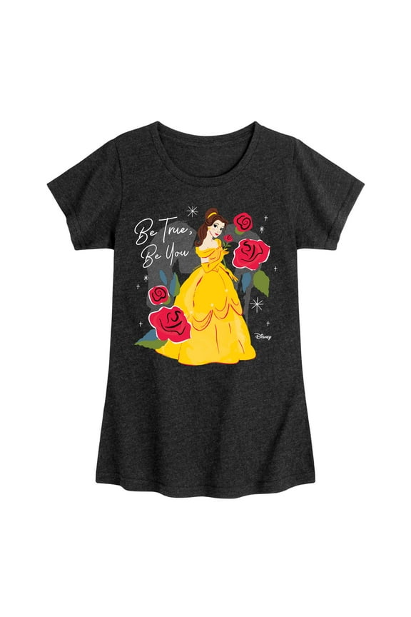 Disney - Belle Be True Be You - Toddler & Youth Girls Short Sleeve Graphic T-Shirt