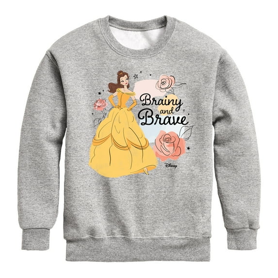 Disney - Belle Brainy And Brave - Toddler & Youth Crewneck Fleece Sweatshirt