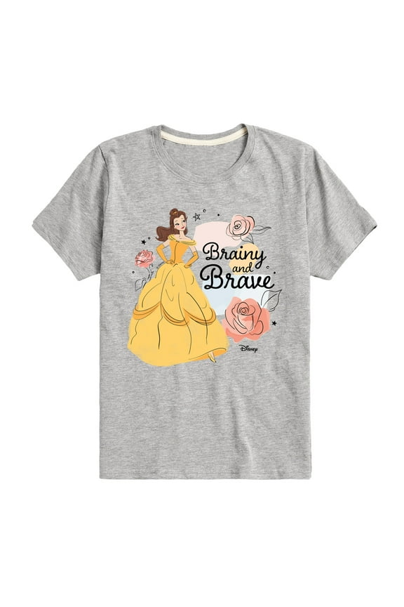 - Belle Brainy And Brave - Toddler & Youth Short Sleeve Graphic T-Shirt
