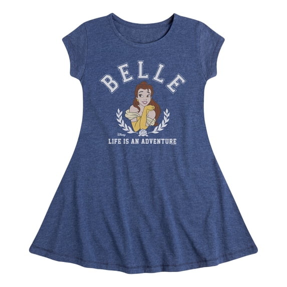 Disney - Belle Collegiate - Youth Girls Fit & Flare Cap Sleeve Dress