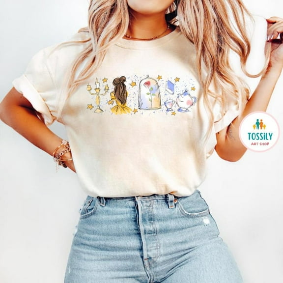 Disney Belle Shirt, Disney Castle, Disney Trip 2025 Shirt, Disney Princess Shirt Disney Matching, Princess Belle Beauty And The Beasts-5Xl Shirt