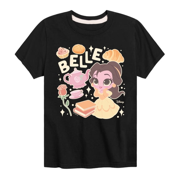 Disney - Belle Stickers - Youth Boys Short Sleeve Graphic T-Shirt