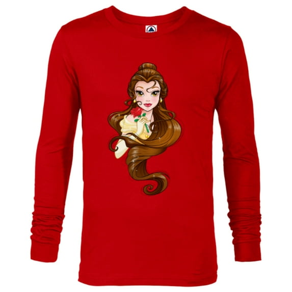 Disney Belle T-Shirt - Long Sleeve T-Shirt for Men - Customized-New Red