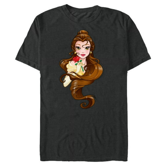 Disney Belle T-Shirt- Short Sleeve Blended T-Shirt for Adults - Customized-Dark Heather