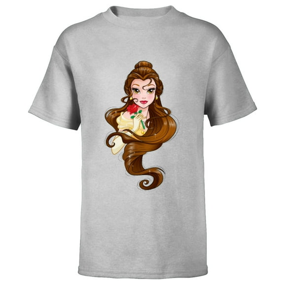 Disney Belle T-Shirt - Short Sleeve T-Shirt for Kids - Customized-Athletic Heather