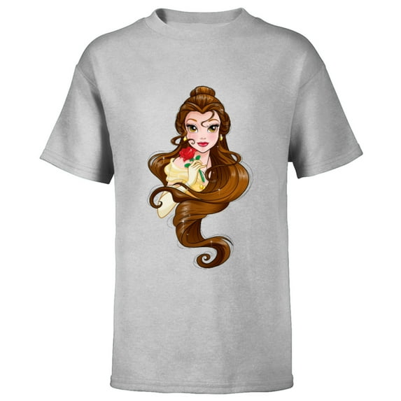 Disney Belle T-Shirt - Short Sleeve T-Shirt for Kids - Customized-Athletic Heather