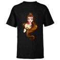 thumbnail image 1 of Disney Belle T-Shirt - Short Sleeve T-Shirt for Kids - Customized-Black, 1 of 5