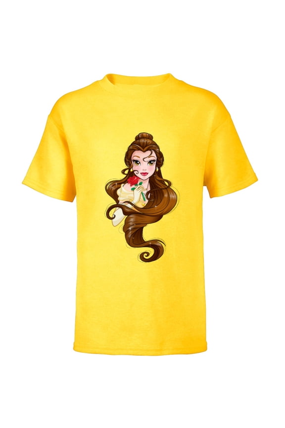 Belle T-Shirt - Short Sleeve T-Shirt for Kids - Customized-Yellow