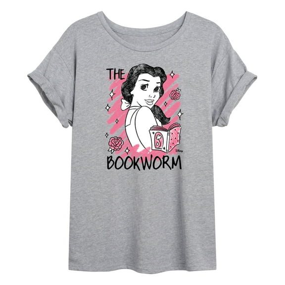 Disney - Belle The Bookworm  - Juniors Ideal Flowy Muscle T-Shirt