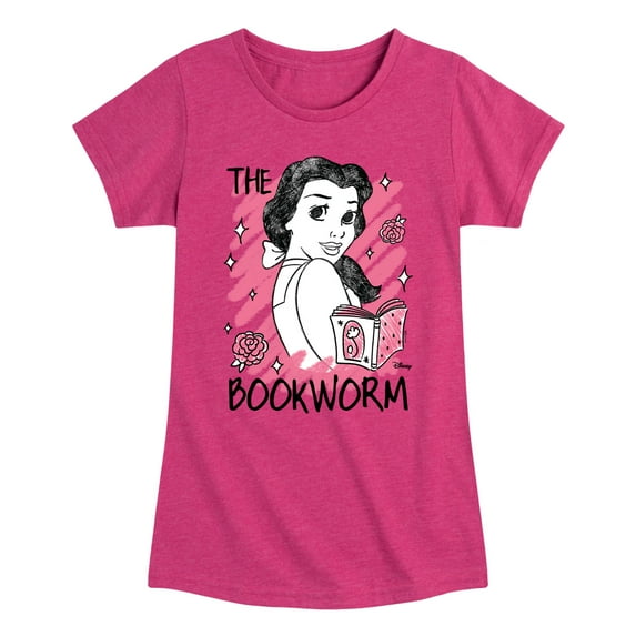 Disney - Belle The Bookworm - Toddler & Youth Girls Short Sleeve Graphic T-Shirt