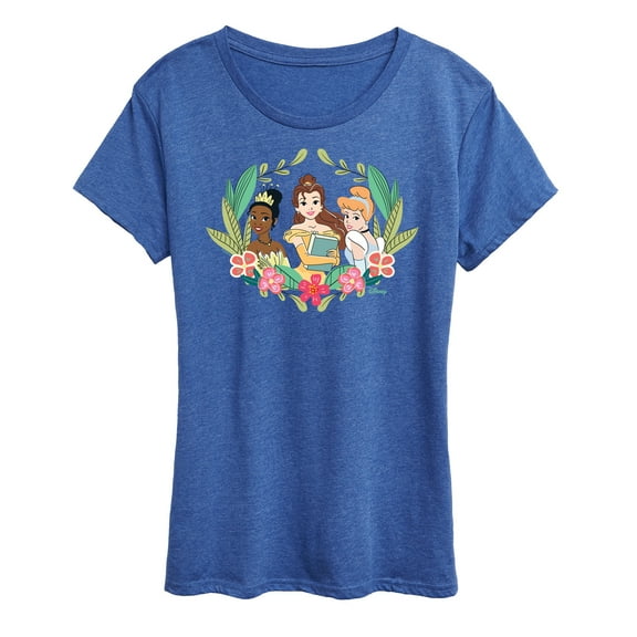 Disney - Belle Tiana Cinderella  - Women's Short Sleeve Graphic T-Shirt