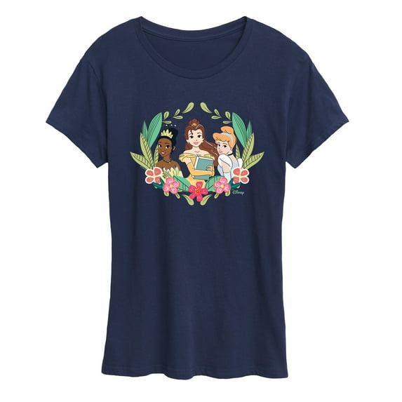 Disney - Belle Tiana Cinderella - Women's Short Sleeve Graphic T-Shirt