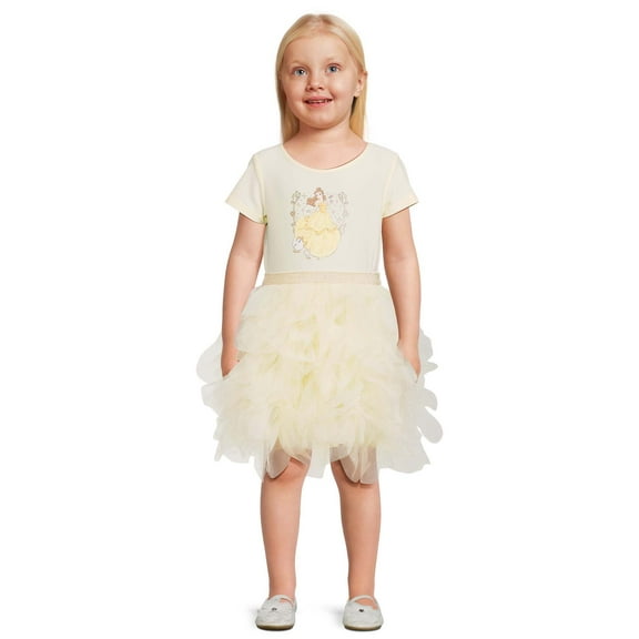 Disney Belle Toddler Girl Short Sleeve Tutu Dress, Sizes 12M-5T