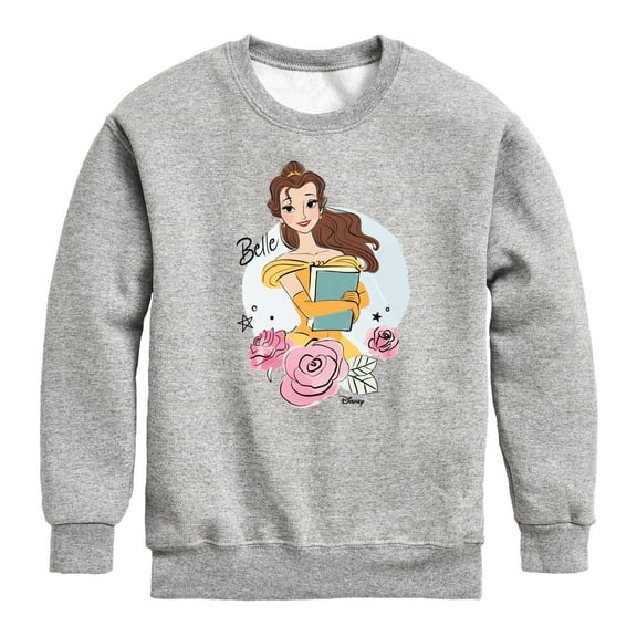 Disney - Belle With Flowers - Toddler & Youth Crewneck Fleece Sweatshirt