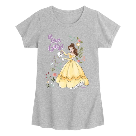 Disney - Belle With Teapot - Youth Girls Fitted Short Sleeve T-Shirt