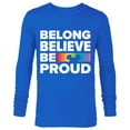 thumbnail image 1 of Disney Belong Believe Be Proud Pride - Long Sleeve T-Shirt for Men - Customized-Royal, 1 of 5
