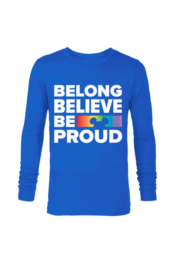 Belong Believe Be Proud Pride - Long Sleeve T-Shirt for Men - Customized-Royal