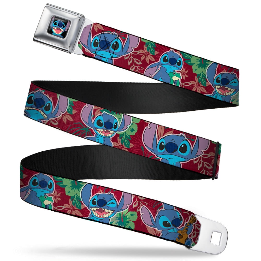 Disney Belt, Seatbelt Buckle Belt, Stitch Expressions Tropical Flora ...