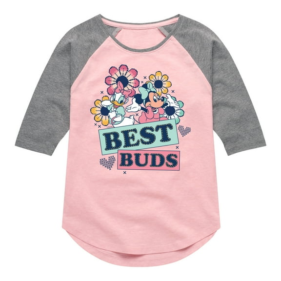 Disney - Best Buds Minnie Daisy - Toddler & Youth Girls Raglan Graphic T-Shirt