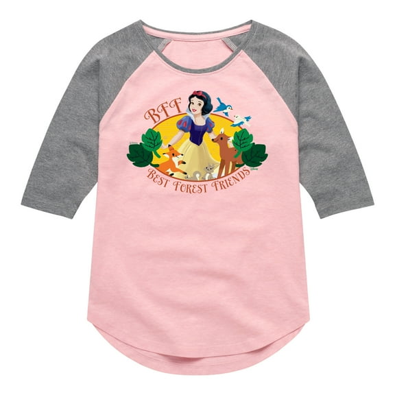 Disney - Best Forest Friends  - Toddler & Youth Girls Raglan Graphic T-Shirt