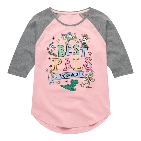 Disney - Best Pals Forever - Toddler & Youth Girls Raglan Graphic T-Shirt