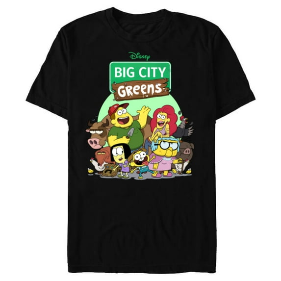 Disney Big City Greens Family Group - Short Sleeve Blended T-Shirt for Adults -Customized-Black
